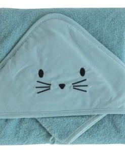 Home Maison Coffret Sortie De Bain Et Gant Rigolo Coton Bleu 75 X 75 -Bloom-boutique coffret sortie de bain et gant rigolo coton bleu 75 x 75 2