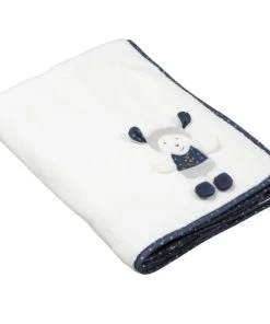Sauthon Couverture Bébé 75X100cm En Velours Blanc