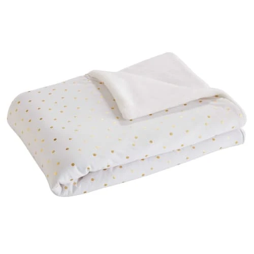 Maisons Du Monde Couverture Bébé Blanche à Pois Dorés 100x75cm CASTILLE 1 Maisons Du Monde Couverture Bébé Blanche à Pois Dorés 100x75cm CASTILLE