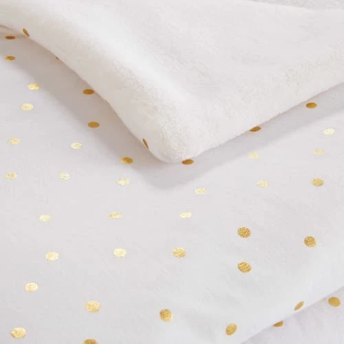 Maisons Du Monde Couverture Bébé Blanche à Pois Dorés 100x75cm CASTILLE 2 Maisons Du Monde Couverture Bébé Blanche à Pois Dorés 100x75cm CASTILLE – Image 2