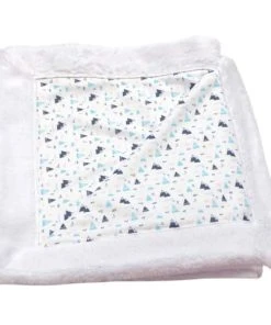 Home Maison Couverture Bébé Double Face Blanc/Aqua 75x100