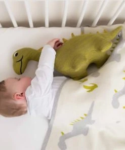 SEVIRA KIDS Couverture Bébé En Coton Bio Dino 80x100 Cm -Bloom-boutique couverture bebe en coton bio dino 80x100 cm 4