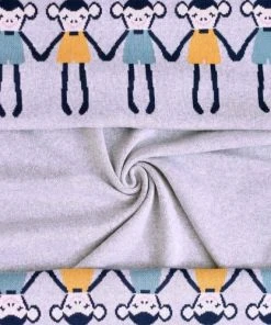 SEVIRA KIDS Couverture Bébé En Coton Bio Singe 80 X 100 Cm