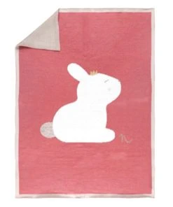 Noukie's Couverture Bébé En Tricot Pili Le Lapin Lina & Joy (75 X 100 Cm)