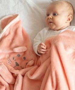 KINOUSSES Couverture Bébé Rose Pilou-pilou -Bloom-boutique couverture bebe rose pilou pilou 2