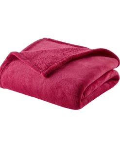 Home Maison Couverture Bébé Unie Et Colorée Fuchsia 100x150