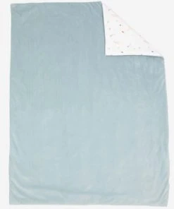 KINOUSSES Couverture Bébé Vert Sauge Velours -Bloom-boutique couverture bebe vert sauge velours 2