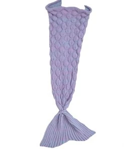 Crochetts Couverture De Sirène En écailles Violettes 70X140 Cm