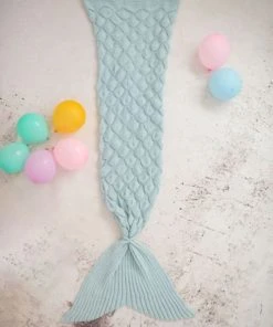 Crochetts Couverture En écailles De Sirène Vert 90X195 Cm -Bloom-boutique couverture en ecailles de sirene vert 90x195 cm 4