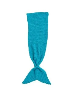 Crochetts Couverture En Tricot Bleu Sirène 60X90 Cm