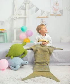 Crochetts Couverture Gris Requin 70X140 Cm -Bloom-boutique couverture gris requin 70x140 cm 2