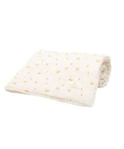 Gabrielle Paris Couverture Ouatinée En Gaze De Coton Bio à Motifs Jaune -Bloom-boutique couverture legere en gaze de coton bio a motifs jaune green kids 1