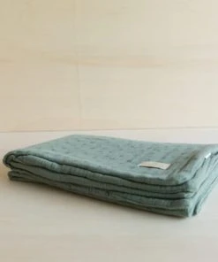 Gabrielle Paris Couverture Légère En Gaze De Coton Bio à Motifs Vert -Bloom-boutique couverture legere en gaze de coton bio a motifs vert 3