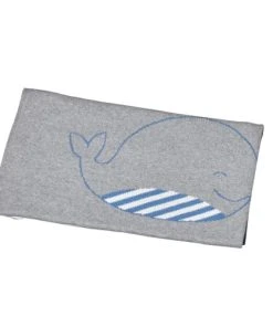 Sauthon Couverture Maille 100x80cm En Coton Gris