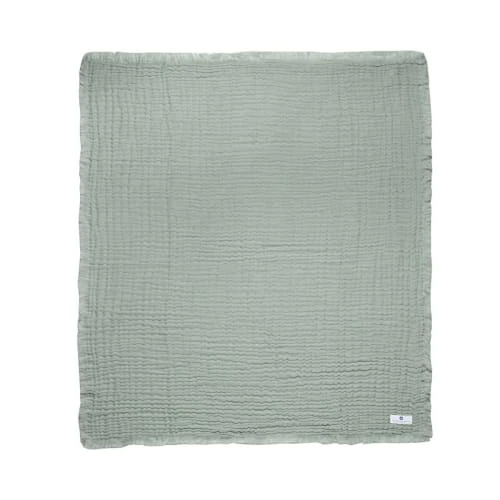 Nordic Coast Couverture Mousseline Avec Franges Vert 80x80 Cm 4 Nordic Coast Couverture Mousseline Avec Franges Vert 80x80 Cm – Image 4