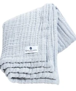 Nordic Coast Couverture Mousseline Bebe Coton Bleu 120x90 Cm