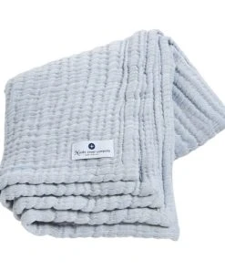 Nordic Coast Couverture Mousseline Bebe Coton Bleu 80x80 Cm