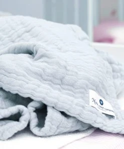 Nordic Coast Couverture Mousseline Bebe Coton Bleu 80x80 Cm -Bloom-boutique couverture mousseline bebe coton bleu 80x80 cm 3