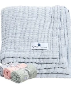 Nordic Coast Couverture Mousseline Bebe Coton Bleu 80x80 Cm -Bloom-boutique couverture mousseline bebe coton bleu 80x80 cm 5