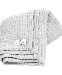 Nordic Coast Couverture Mousseline Bebe Coton Gris 80x80 Cm