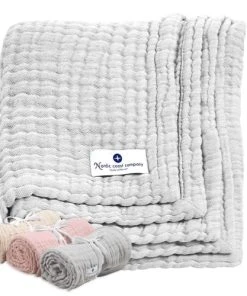 Nordic Coast Couverture Mousseline Bebe Coton Gris 80x80 Cm -Bloom-boutique couverture mousseline bebe coton gris 80x80 cm 4