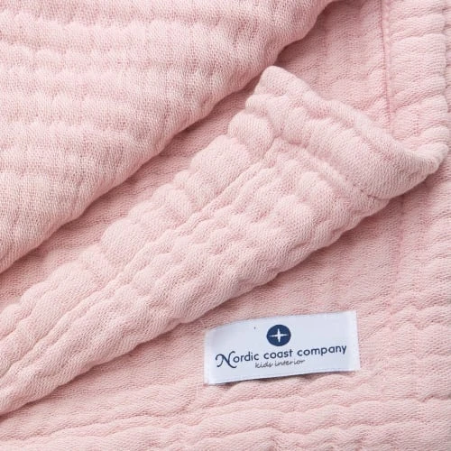 Nordic Coast Couverture Mousseline Bebe Coton Rose 80x80 Cm 2 Nordic Coast Couverture Mousseline Bebe Coton Rose 80x80 Cm – Image 2