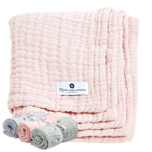 Nordic Coast Couverture Mousseline Bebe Coton Rose 80x80 Cm 5 Nordic Coast Couverture Mousseline Bebe Coton Rose 80x80 Cm – Image 5
