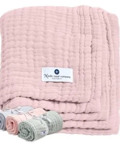 Nordic Coast Couverture Mousseline Bebe Coton Rose Pâle 80x80 Cm 11 Nordic Coast Couverture Mousseline Bebe Coton Rose Pâle 80x80 Cm -Bloom-boutique couverture mousseline bebe coton rose pale 80x80 cm 5