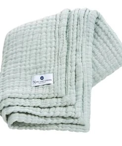 Nordic Coast Couverture Mousseline Bebe Coton Vert 120x90 Cm