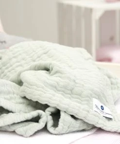 Nordic Coast Couverture Mousseline Bebe Coton Vert 120x90 Cm -Bloom-boutique couverture mousseline bebe coton vert 120x90 cm 3