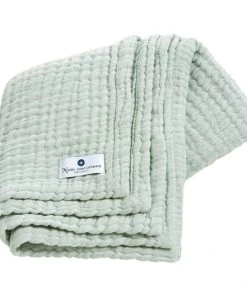 Nordic Coast Couverture Mousseline Bebe Coton Vert 80x80 Cm