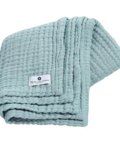 Nordic Coast Couverture Mousseline Bebe Coton Vert 80x80 Cm