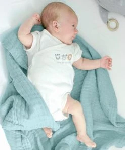 Nordic Coast Couverture Mousseline Bebe Coton Vert 80x80 Cm -Bloom-boutique couverture mousseline bebe coton vert 80x80 cm 9