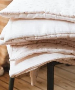 Gabrielle Paris Couverture Ouatinée En Gaze De Coton Bio à Motifs Rose Clair -Bloom-boutique couverture ouatinee en gaze de coton bio a motifs rose clair 3