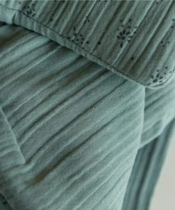 Gabrielle Paris Couverture Ouatinée En Gaze De Coton Bio à Motifs Vert