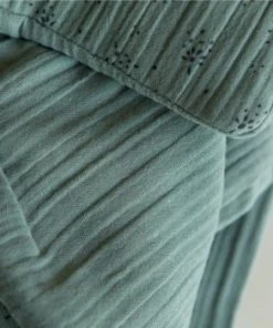 Gabrielle Paris Couverture Ouatinée En Gaze De Coton Bio à Motifs Rose Clair -Bloom-boutique couverture ouatinee en gaze de coton bio a motifs vert green kids 1
