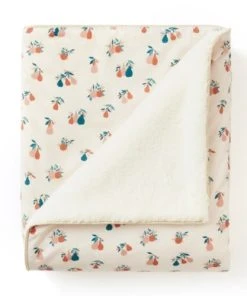 Cocoeko Couverture Polaire & Coton Bio Bébé Poires D'automne (75 X 90 Cm)