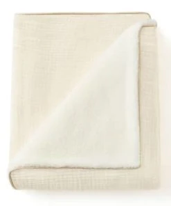Cocoeko Couverture Polaire & Gaze De Coton Bébé Camel (75x90cm) -Bloom-boutique couverture polaire gaze de coton ecru 75 x 90 cm 5