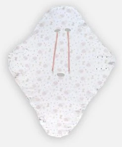 Noukie's Couverture Promenade Mousseline De Coton BIO Ouatinée, écru/rose Clair -Bloom-boutique couverture promenade mousseline de coton bio ouatinee ecru rose clair 2