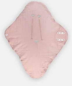 Noukie's Couverture Promenade Mousseline De Coton BIO Ouatinée, écru/rose Clair -Bloom-boutique couverture promenade mousseline de coton bio ouatinee ecru rose clair 3