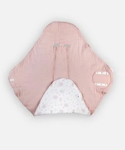 Noukie's Couverture Promenade Mousseline De Coton BIO Ouatinée, écru/rose Clair -Bloom-boutique couverture promenade mousseline de coton bio ouatinee ecru rose clair 4