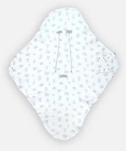 Noukie's Couverture Promenade Mousseline De Coton BIO Ouatinée, écru/sauge -Bloom-boutique couverture promenade mousseline de coton bio ouatinee ecru sauge 2