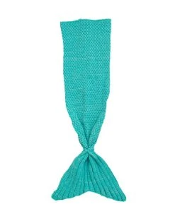 Crochetts Couverture Tricotée Sirène Turquoise 60x90 Cm
