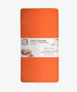 KINOUSSES Drap Housse Bébé 40 X 80 Cm Corail Coton -Bloom-boutique drap housse bebe 40 x 80 cm corail coton 3