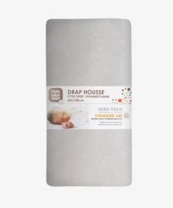 KINOUSSES Drap Housse Bébé 40 X 80 Cm Gris Coton -Bloom-boutique drap housse bebe 40 x 80 cm gris coton 6