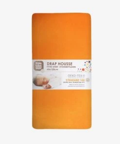 KINOUSSES Drap Housse Bébé 40 X 80 Cm Orange Coton -Bloom-boutique drap housse bebe 40 x 80 cm orange coton 5