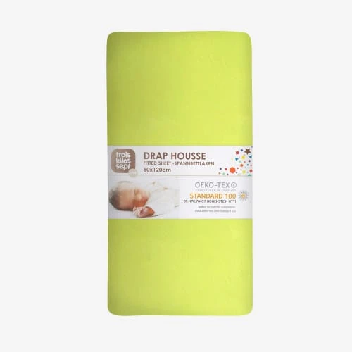 KINOUSSES Drap Housse Bébé 40 X 80 Cm Vert Anis Coton 4 KINOUSSES Drap Housse Bébé 40 X 80 Cm Vert Anis Coton – Image 4