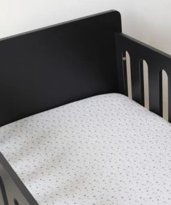 KINOUSSES Drap Housse Bébé 60 X 120 Cm Gris Coton -Bloom-boutique drap housse bebe 60 x 120 cm gris coton 2