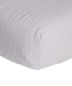 KINOUSSES Drap Housse Bébé 60 X 120 Cm Gris Mousseline De Coton