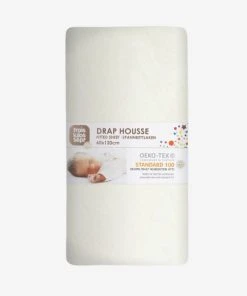 KINOUSSES Drap Housse Bébé 70 X 140 Cm Beige Coton -Bloom-boutique drap housse bebe 70 x 140 cm beige coton 3